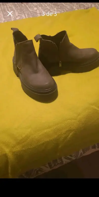 Botines de cuero marrón con cierre lateral - miniatura 2