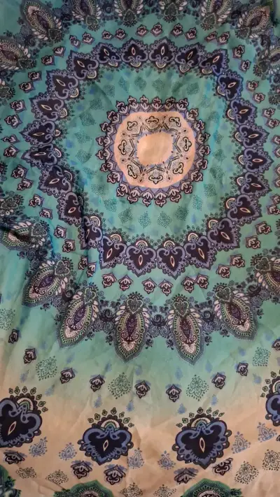 Pareo estampado mandala en tonos azules - miniatura 1