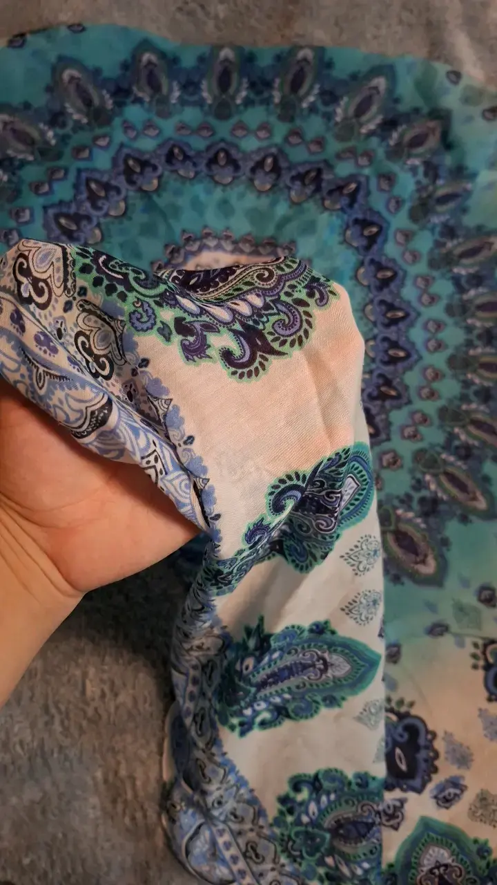 Pareo estampado mandala en tonos azules - 2