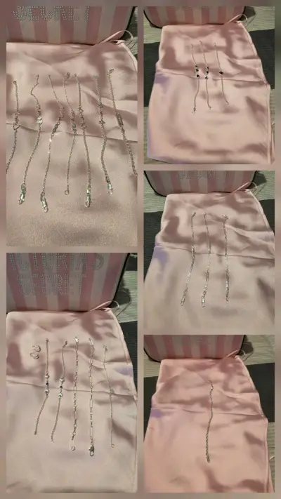 Cadenas torzadas bañadas en plata elegantes - miniatura 3