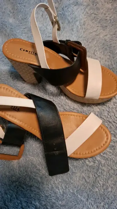 Sandalias de tacón Camelia bicolor - miniatura 1