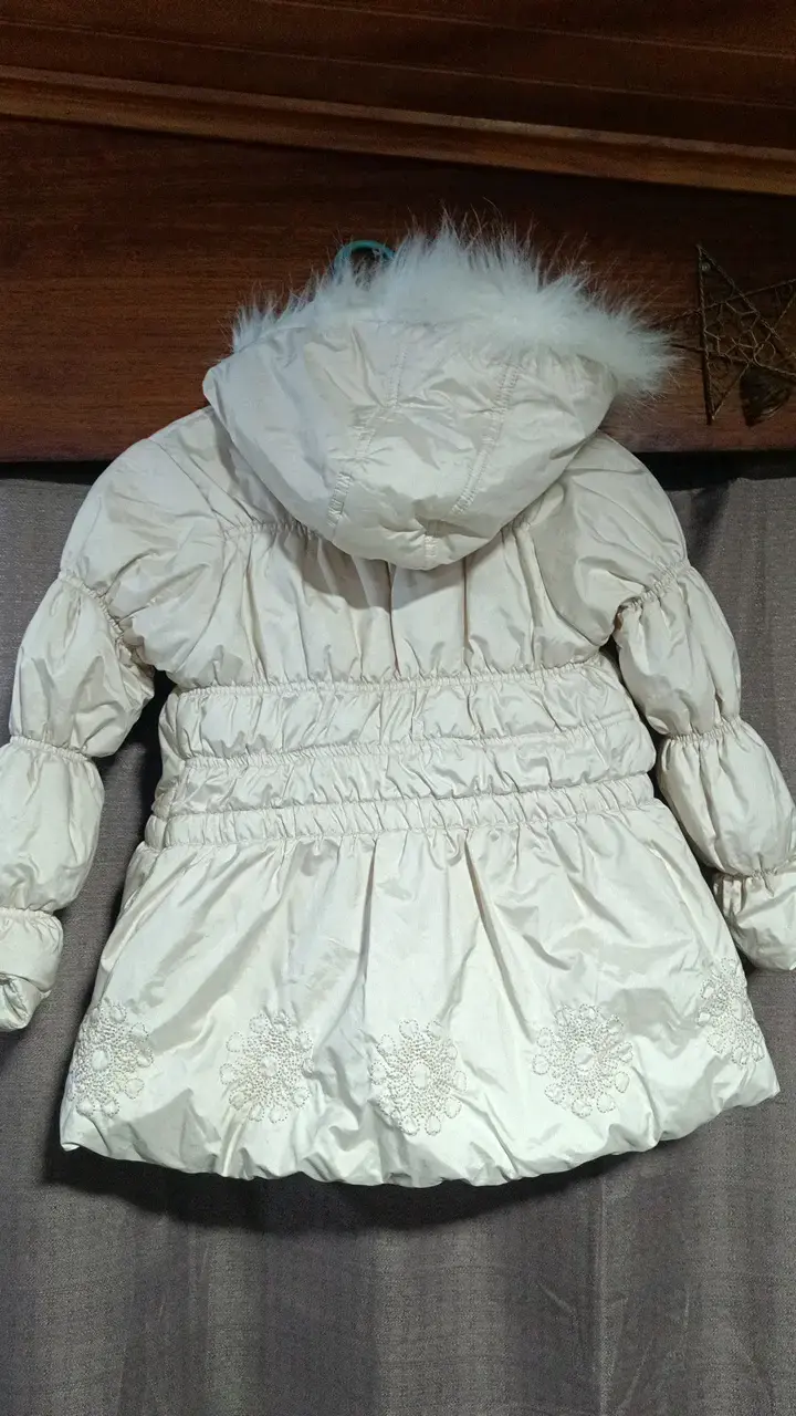 Parka de invierno para niña con capucha y forro po - 3