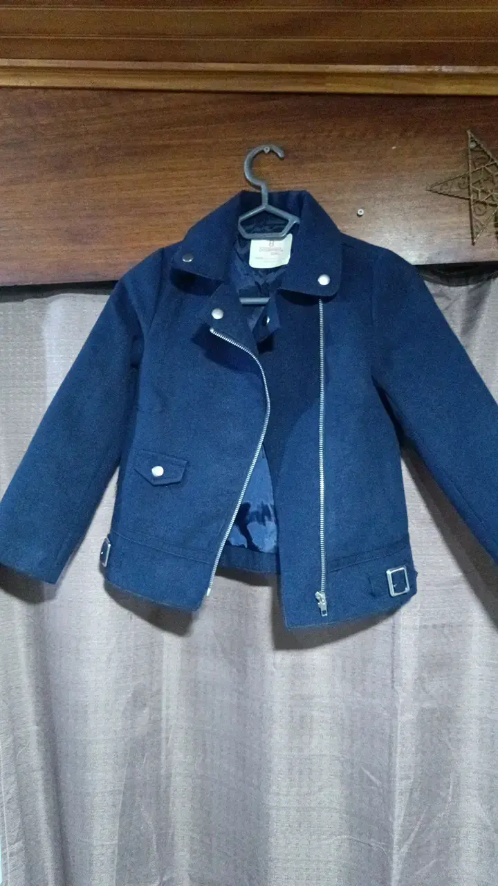Chaqueta azul para niños con cierre y botones - 1