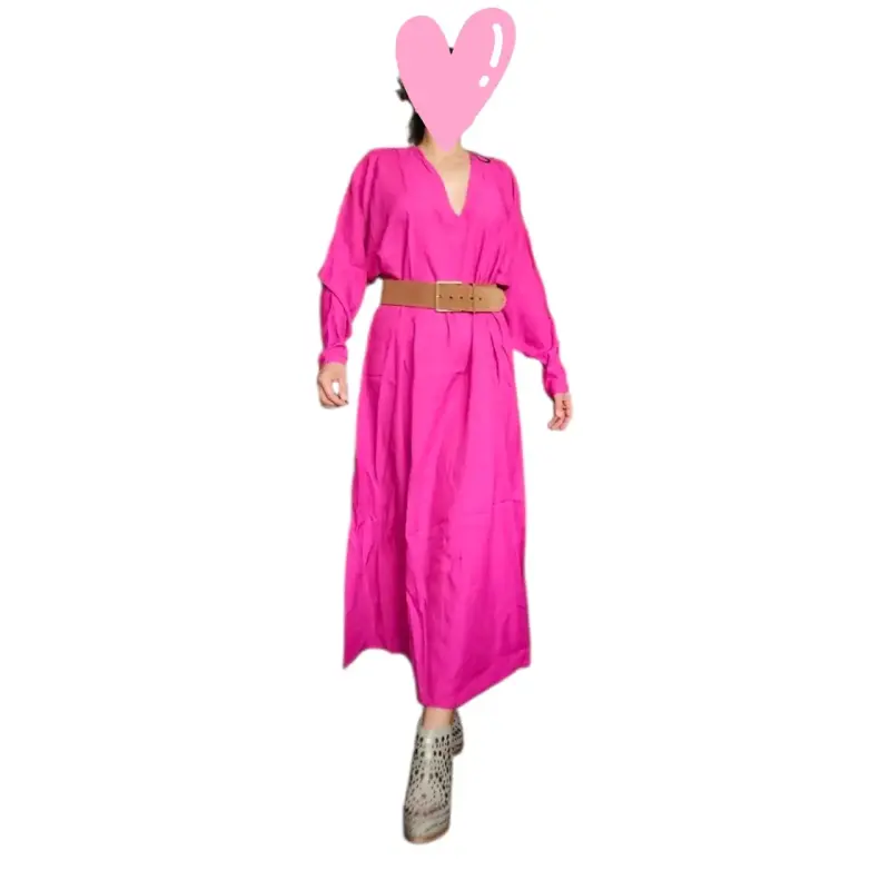 Vestido largo fucsia H&M NUEVO - 2