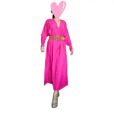Vestido largo fucsia H&M NUEVO - miniatura 2