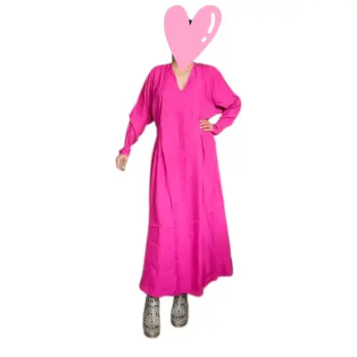 Vestido largo fucsia H&M NUEVO - miniatura 3