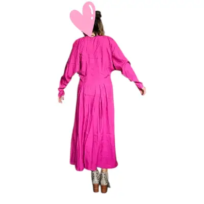 Vestido largo fucsia H&M NUEVO - miniatura 4