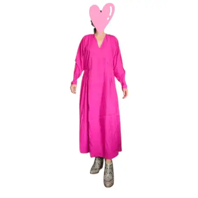 Vestido largo fucsia H&M NUEVO - miniatura 5