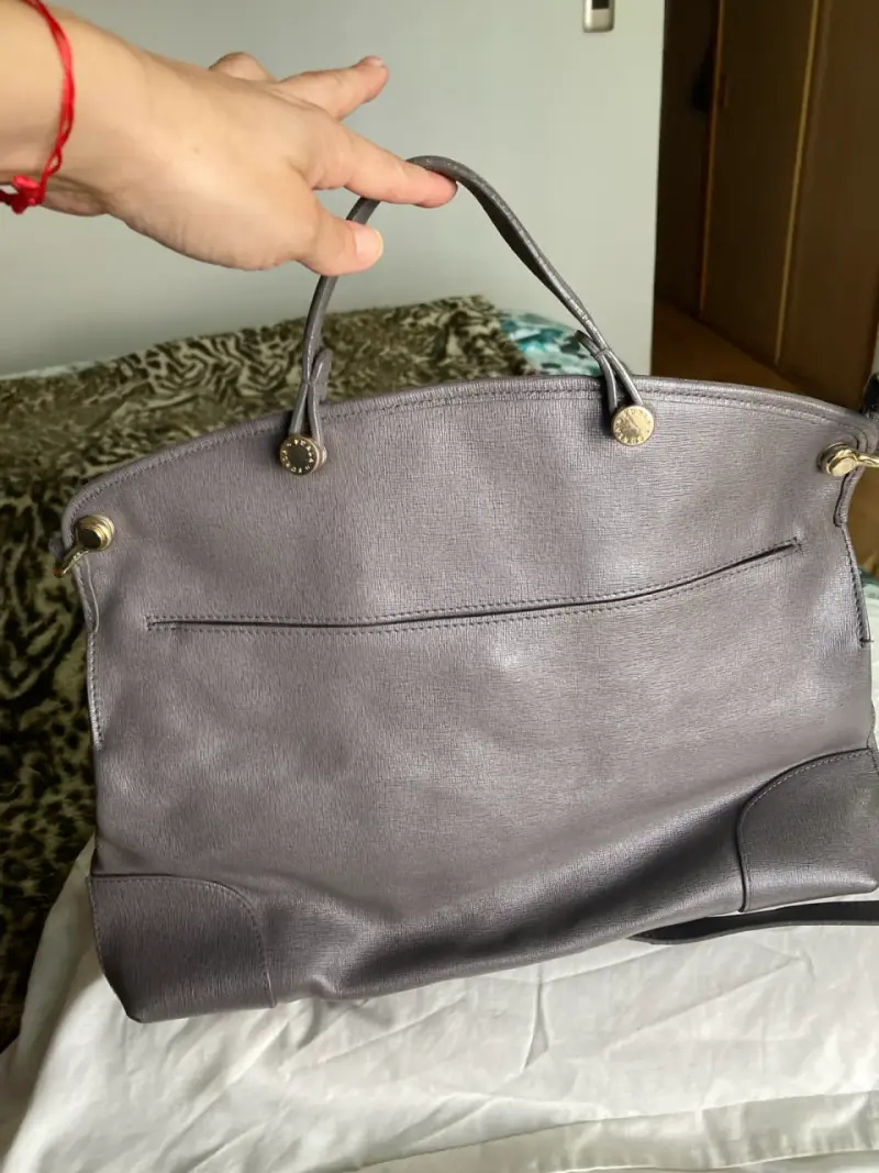 Bolso de cuero genuino Furla gris con cierre - 5