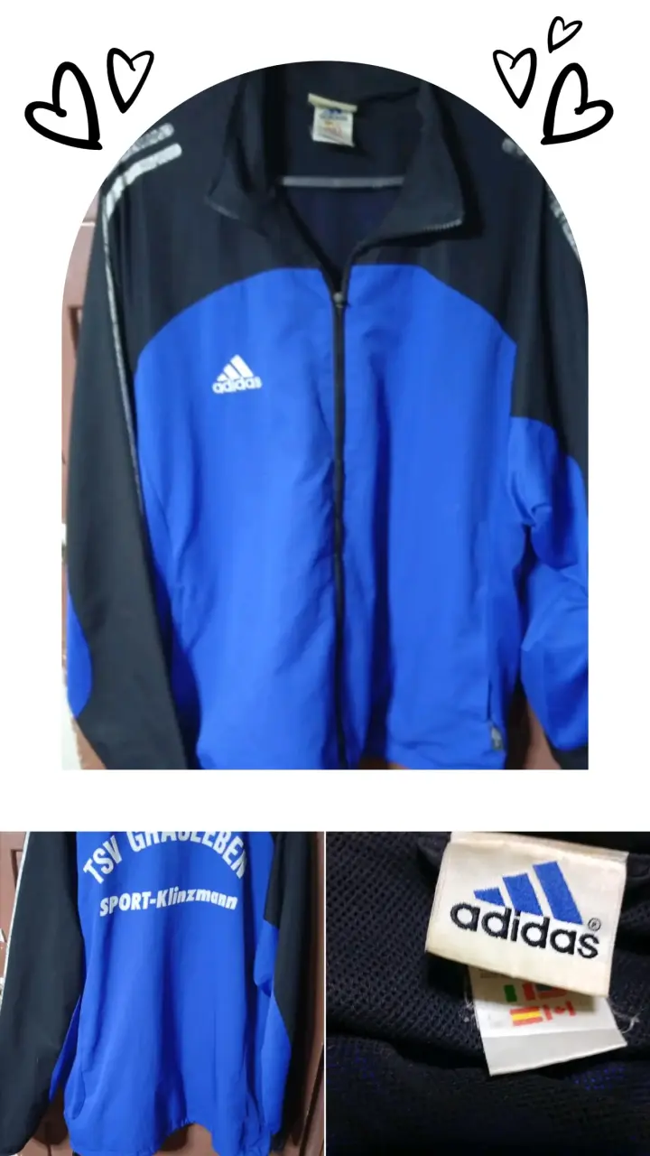 Chaqueta deportiva Adidas azul y negra - 1