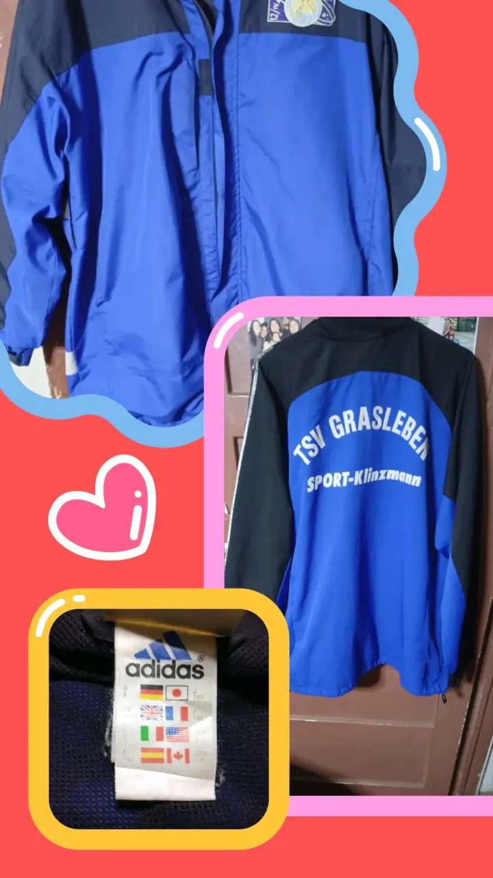 Chaqueta deportiva azul Adidas con logo - 2