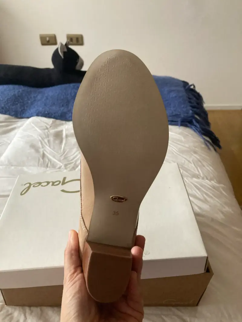 Zapatos de tacón nude para mujer talla 35 - 3