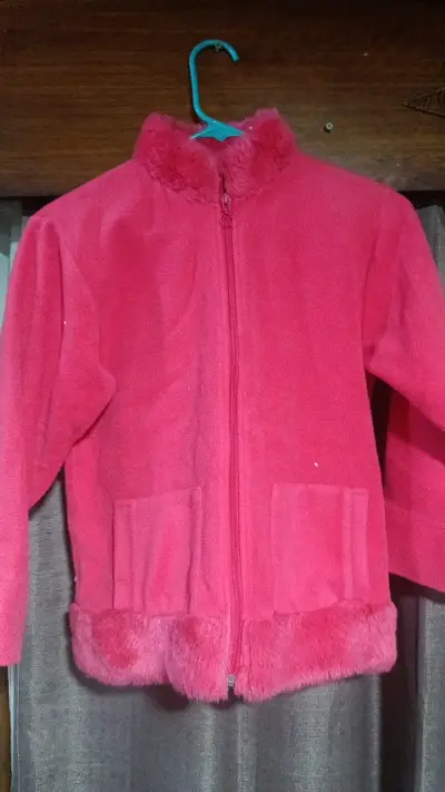 Chaqueta polar roja para niña con cierre - miniatura 1
