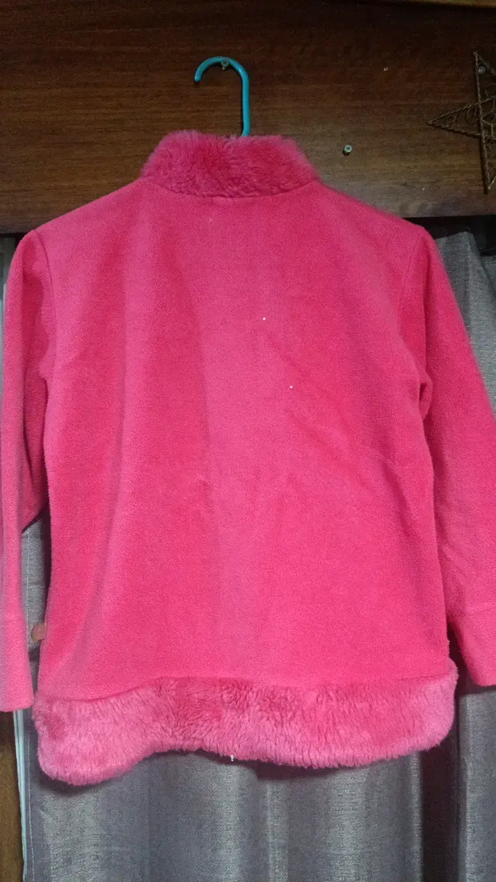 Chaqueta polar roja para niña con cierre - 2