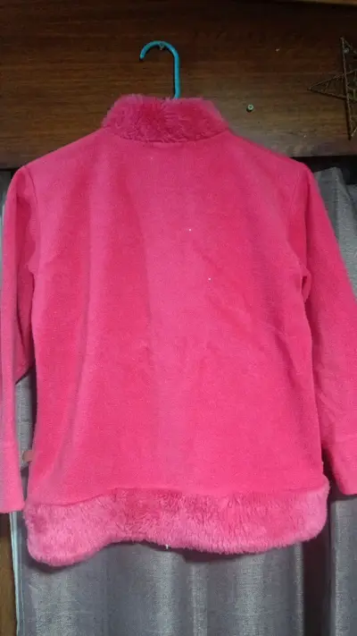 Chaqueta polar roja para niña con cierre - miniatura 2
