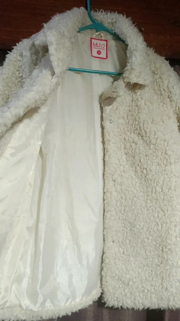 Abrigo de lana sintética blanco MUV2 talla 14 - 2