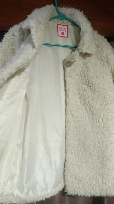 Abrigo de lana sintética blanco MUV2 talla 14 - miniatura 2