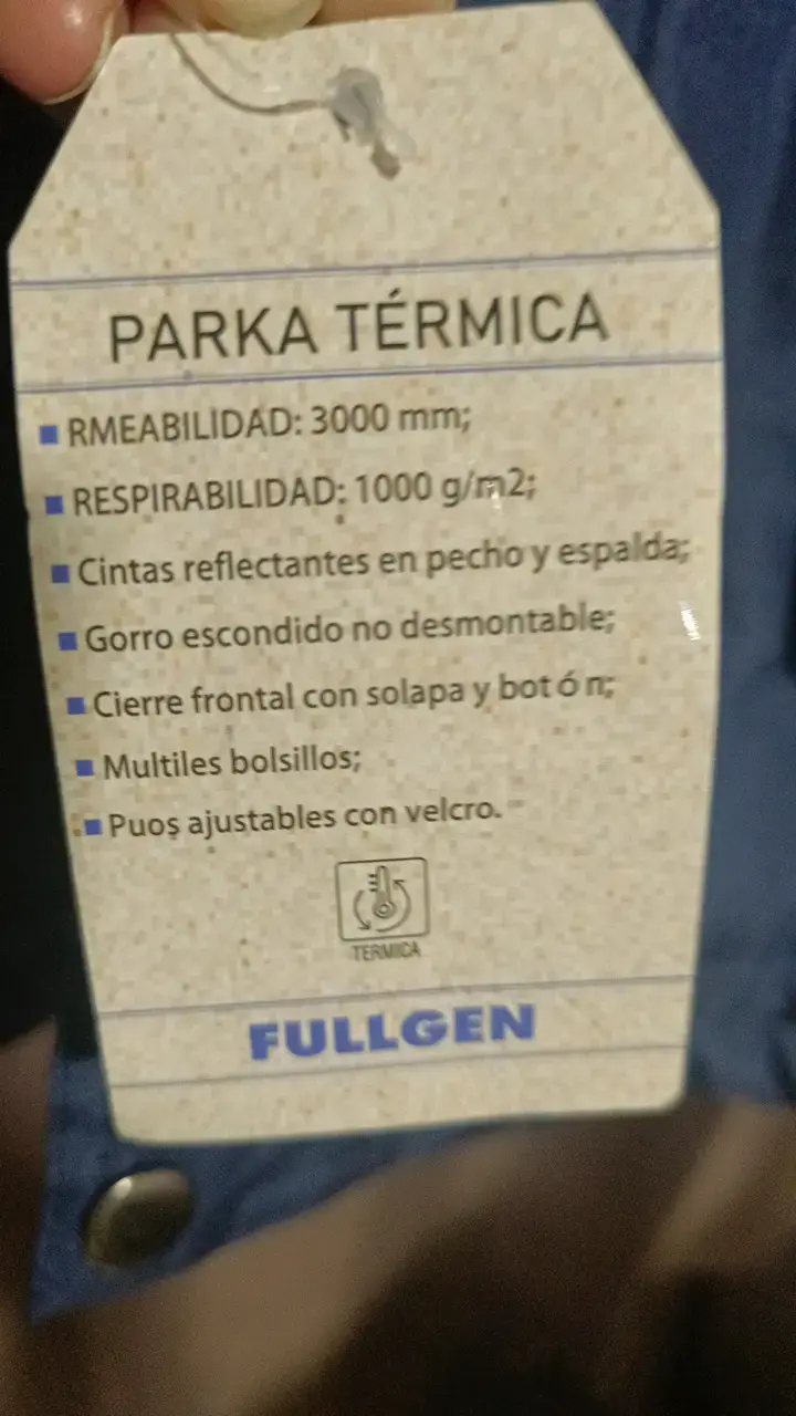 Parka térmica azul con cintas reflectantes Fullgen - 4