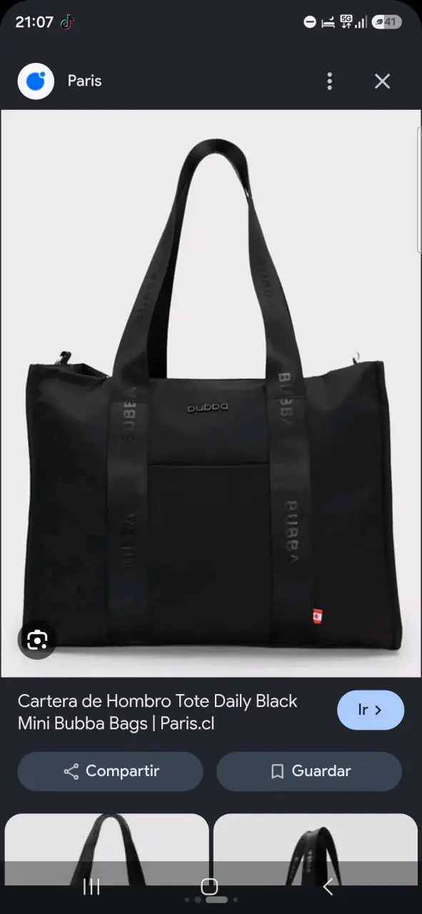 Bolso de hombro negro Bubba con asas largas - 3