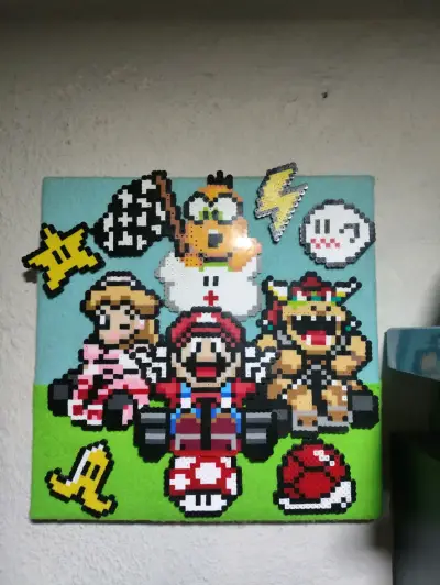 Cuadro decorativo Mario kart 35 x 35 en pixeles - miniatura 1