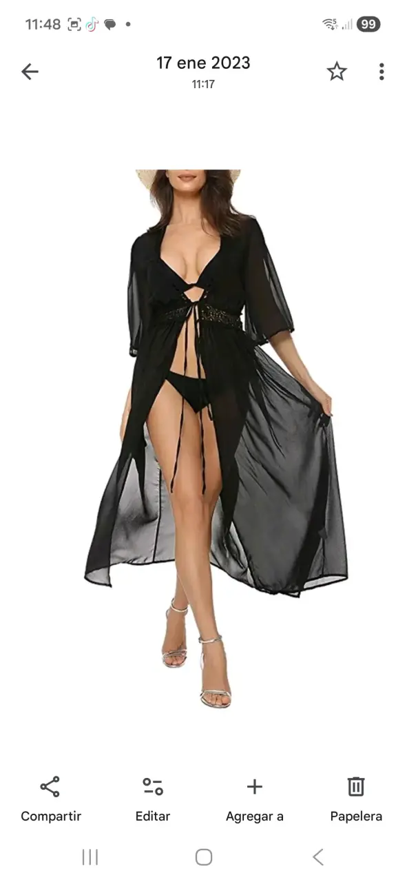 Vestido largo negro con abertura frontal - 3
