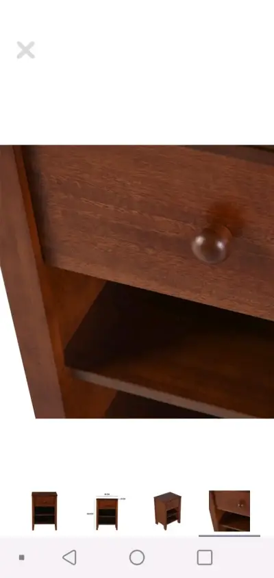 Mesa de Noche de Madera con Cajón - miniatura 2