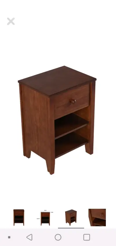 Mesa de Noche de Madera con Cajón - miniatura 3
