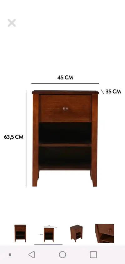 Mesa de Noche de Madera con Cajón - miniatura 4