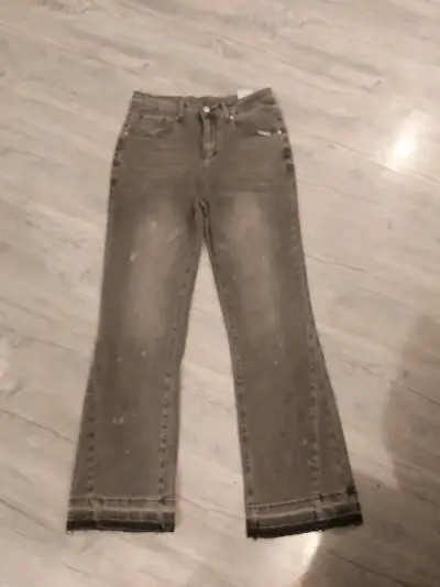 Jeans grises desgastados hombre - miniatura 1