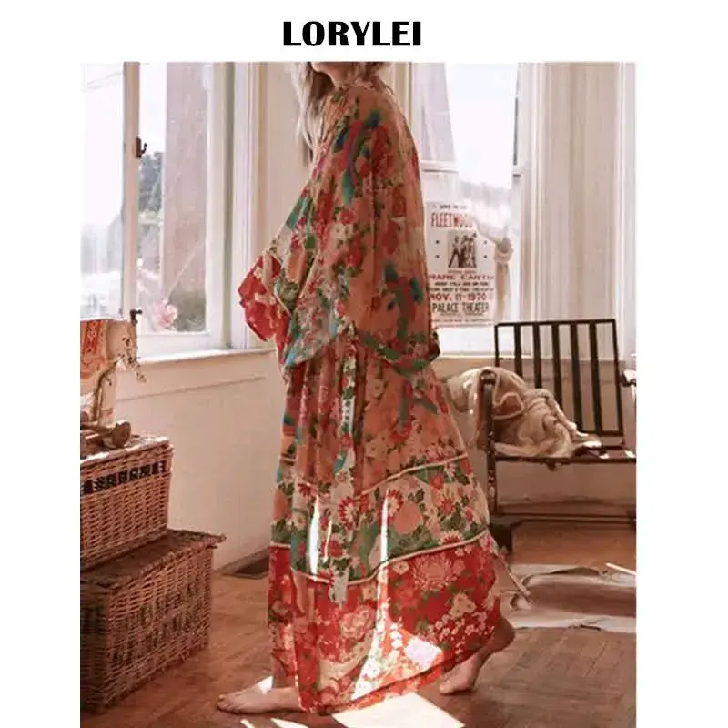 Kimono largo floral Fitshinling para mujer - 5