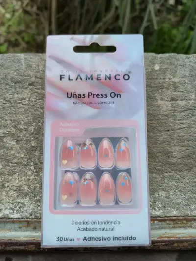 Uñas postizas Flamenco Press On con adhesivo - miniatura 1