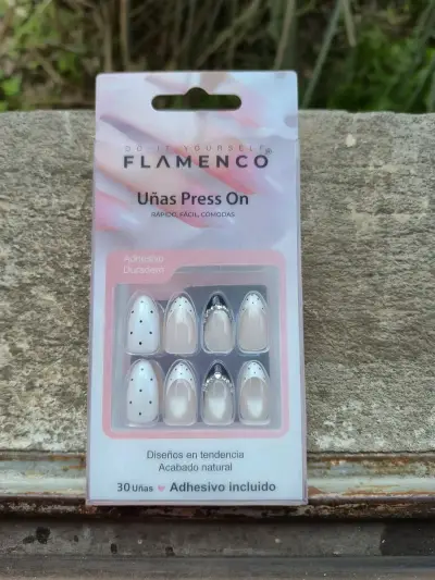Uñas postizas Flamenco Press On diseño moderno - miniatura 1