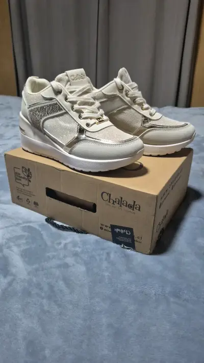 Zapatillas deportivas blancas Chalada con plataforma - miniatura 1