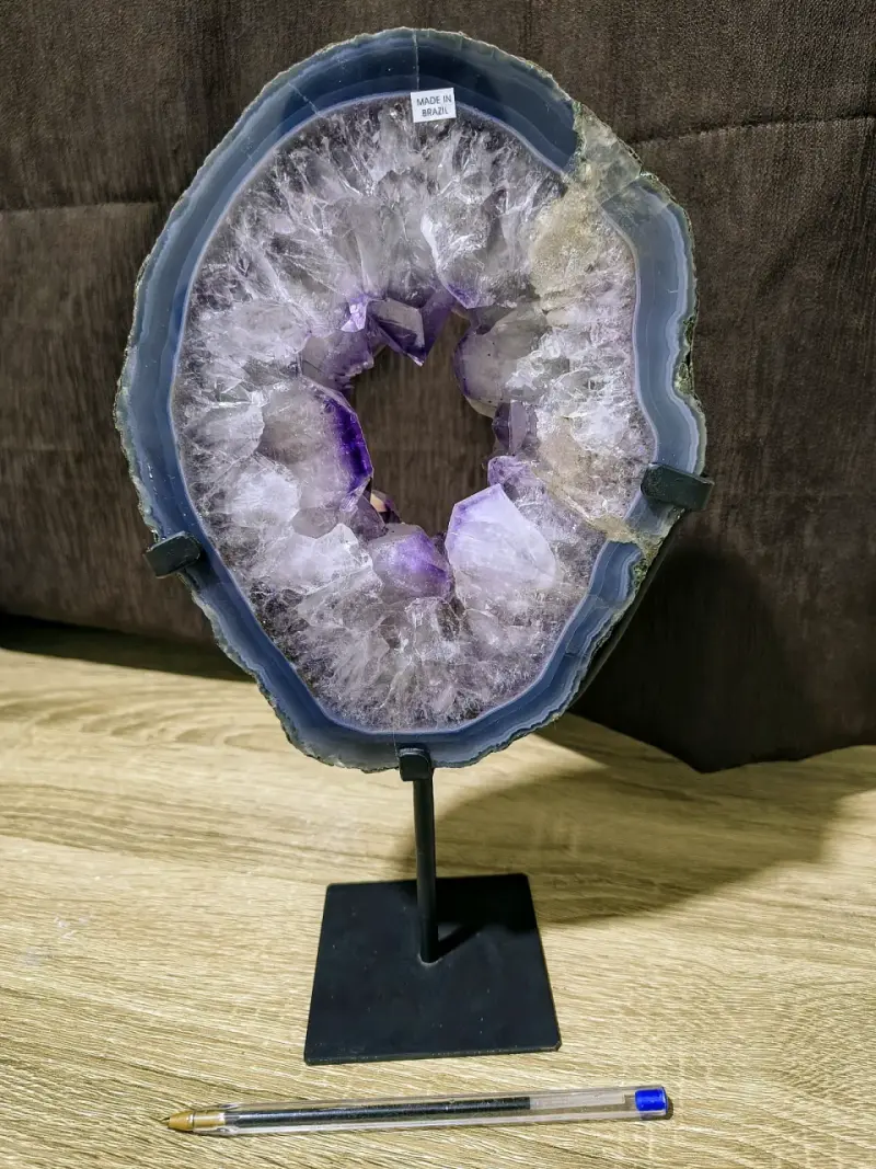 Geoda de amatista en soporte metálico - 2