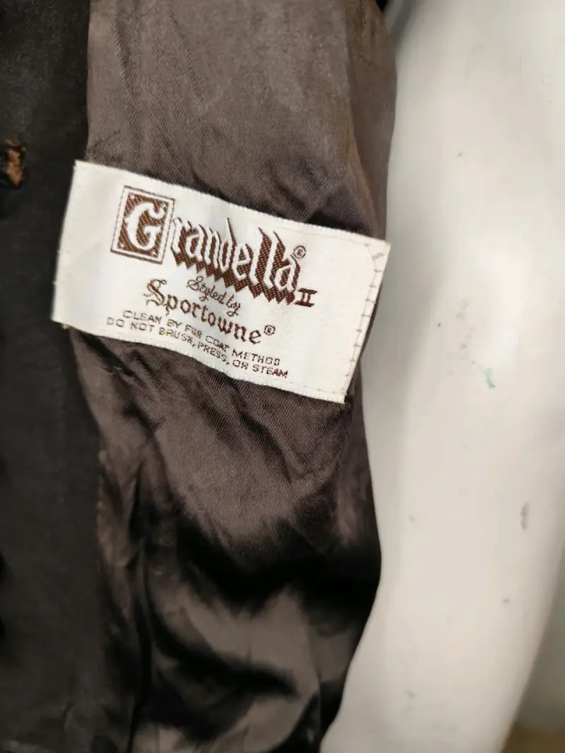 Abrigo Vintage Piel Sintética Café Oscuro - 5