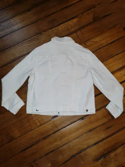Chaqueta Denim Blanca Marca Mango Talla M - miniatura 2