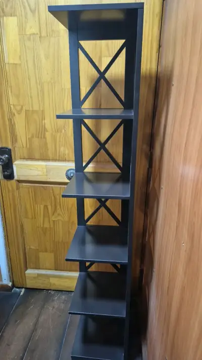 Estantería de madera negra con 5 niveles - miniatura 2