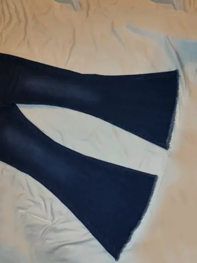 Jeans Flare Azul Talla M Con Brillos - miniatura 5