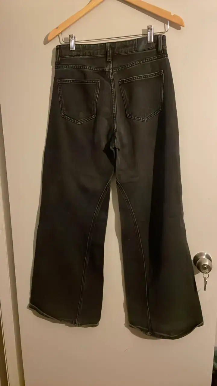 Jeans negros anchos con rotura Sybilla - 2