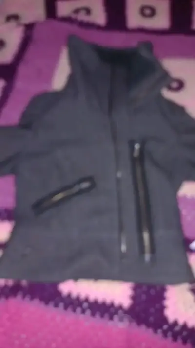 Chaqueta de invierno gris con cierre - miniatura 1
