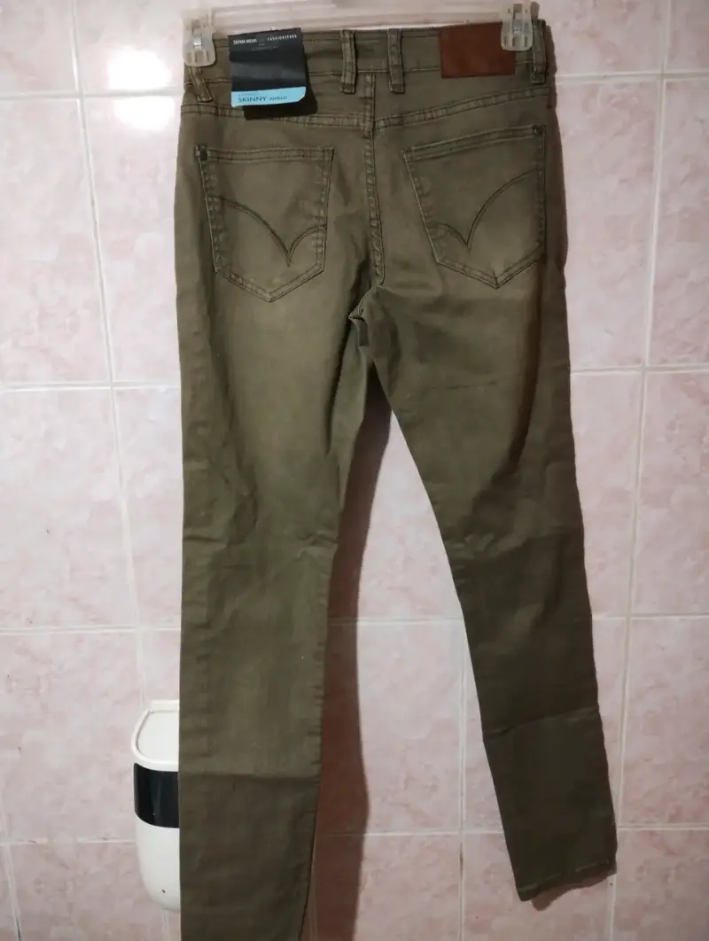 Jeans Skinny Verde Oliva para hombre bb - 2