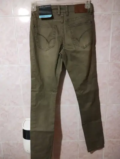 Jeans Skinny Verde Oliva para hombre bb - miniatura 2