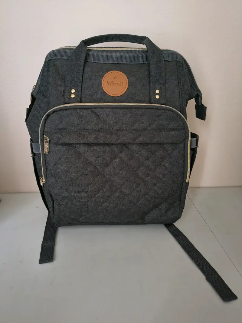 Mochila maternal gris Infanti con múltiples compartimentos - 1