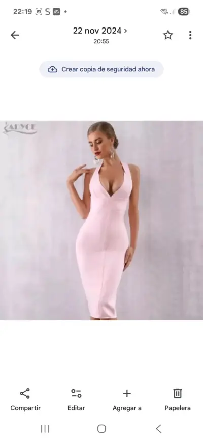 Vestido ajustado rosa sin espalda - miniatura 1