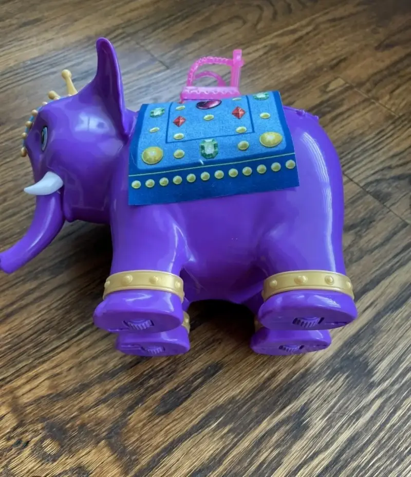 Juguete Elefante Morado con Corona y Joyas - 4