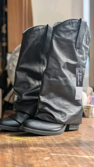 Botas de cuero negro talla 38 - miniatura 1