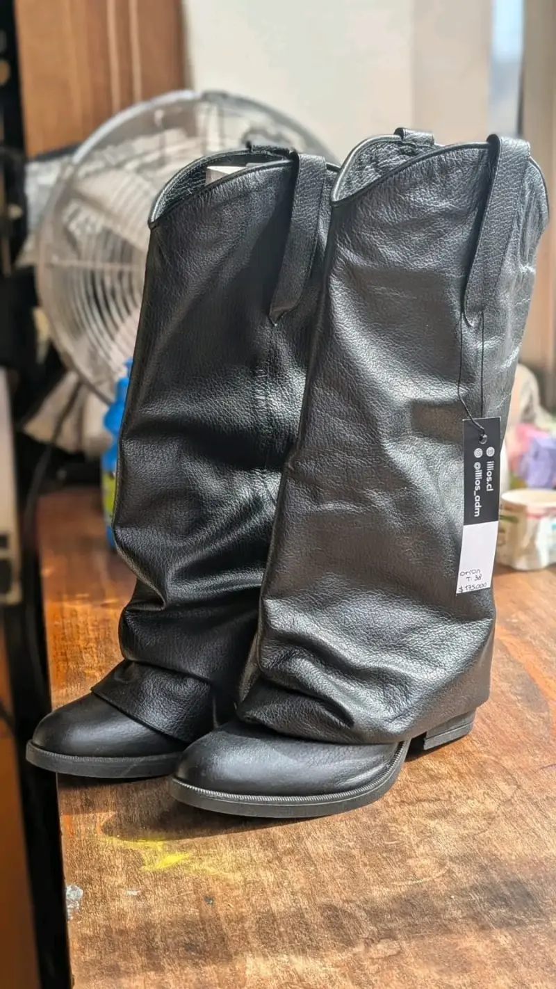Botas de cuero negro talla 38 - 2