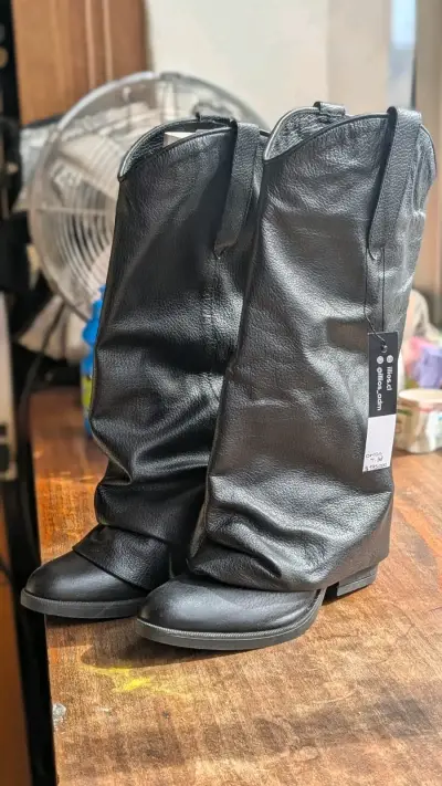 Botas de cuero negro talla 38 - miniatura 2