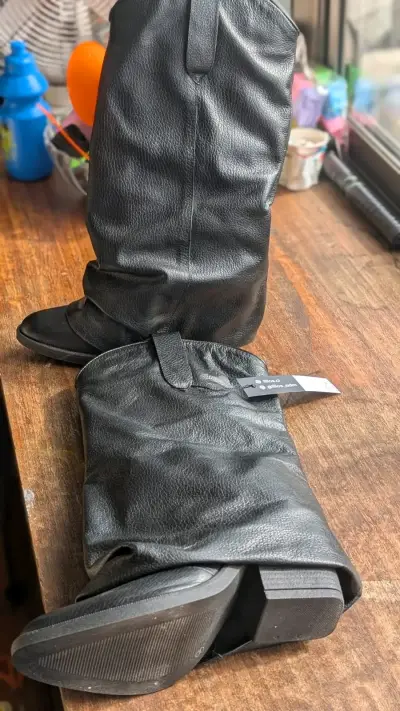 Botas de cuero negro talla 38 - miniatura 3