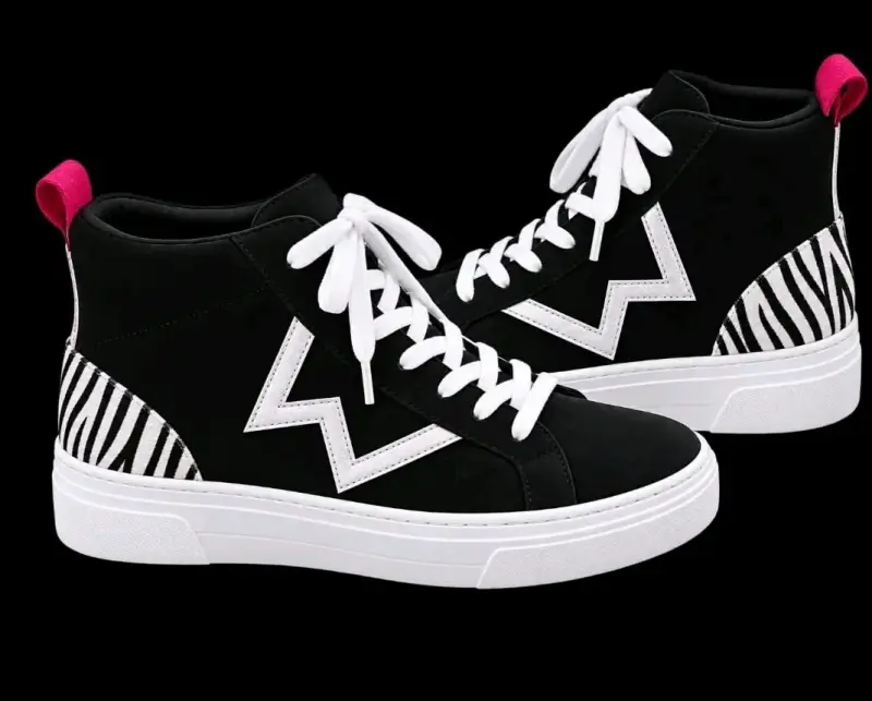 Zapatillas MIM negras con diseño de cebra - 1